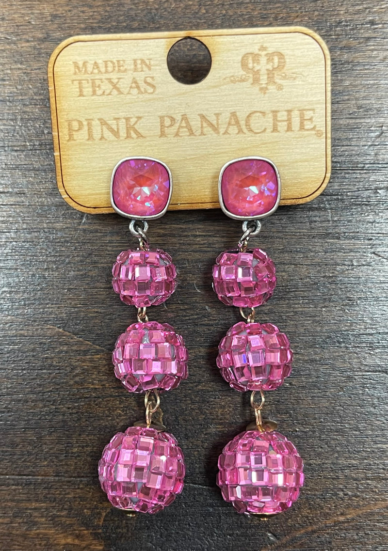 PP Pink Disco Ball Earrings