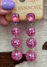 PP Pink Disco Ball Earrings