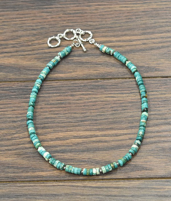Round Turquoise & Silver Necklace