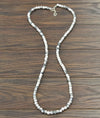 50" White Beaded Necklace