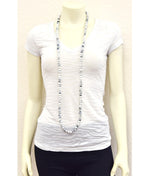 50" White Beaded Necklace