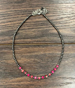 15" Pink Square Natural Gemstone Necklace