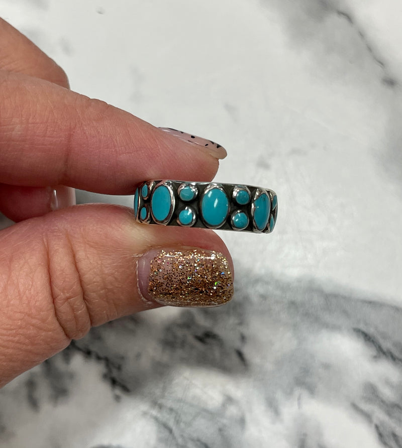 Sterling Oval Turquoise Stacker