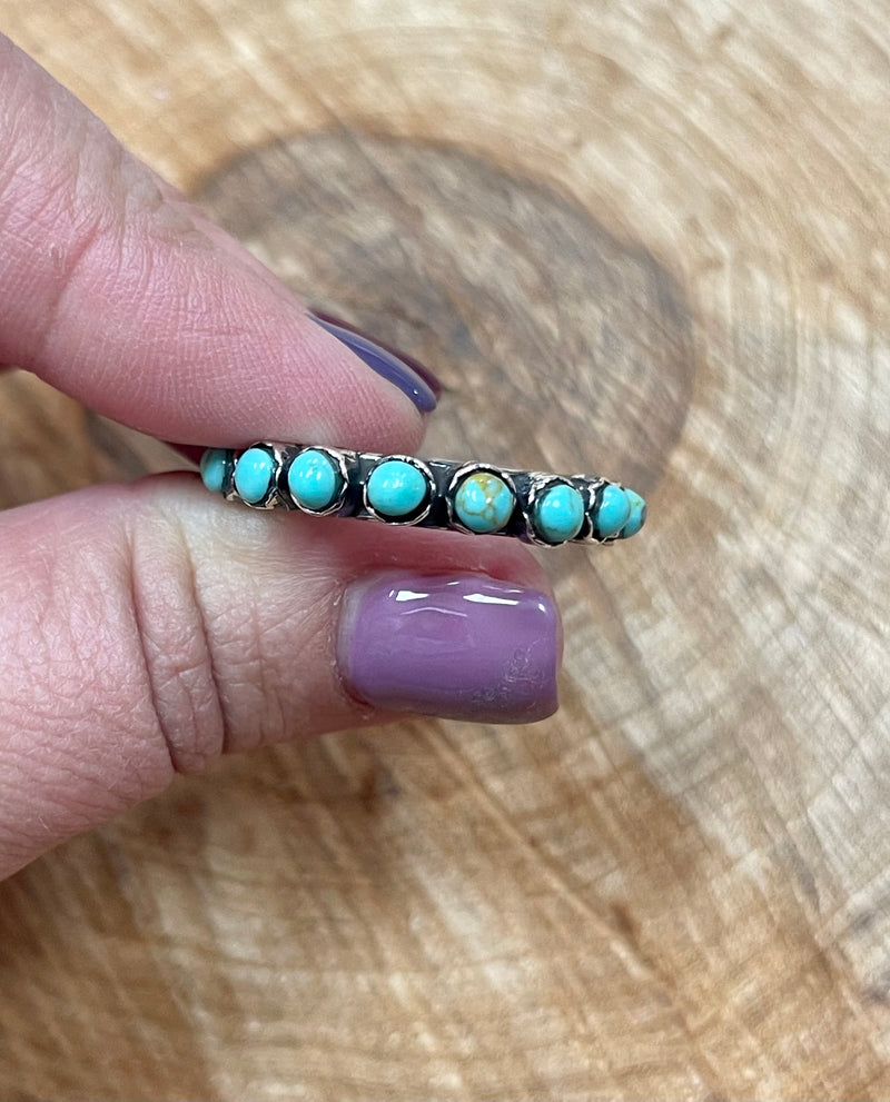 Sterling Turquoise Infinity Ring