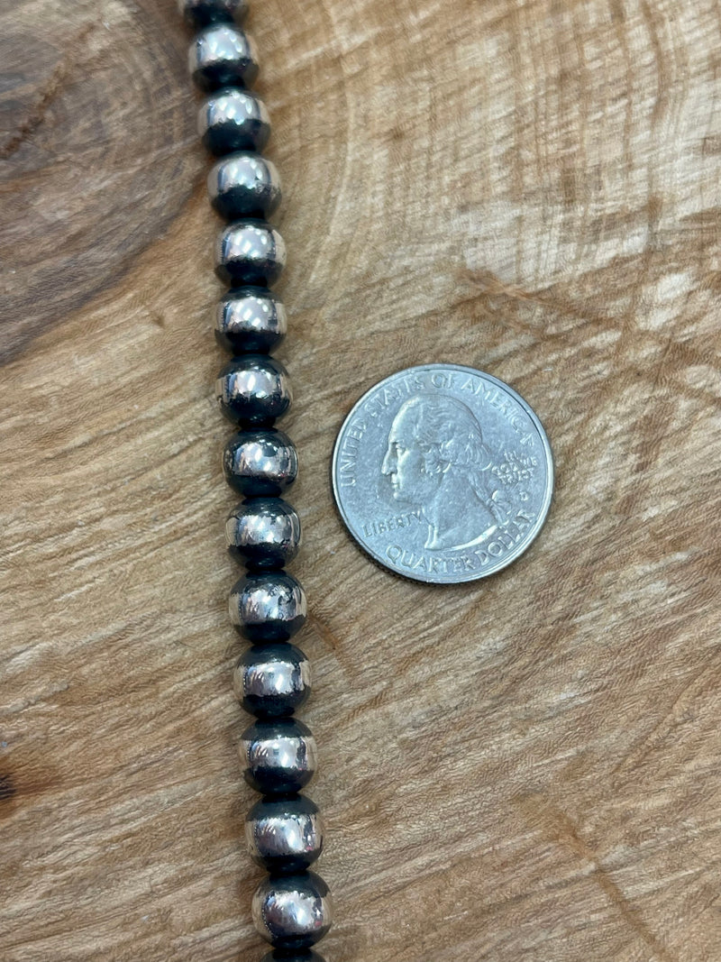8MM Sterling Silver Navajo Pearl Necklace