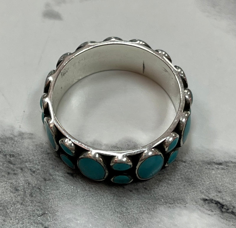 Sterling Oval Turquoise Stacker